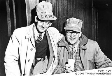 Jack Carbutt and Cecil Elphicke, original staff of CKPG Radio. Photo of Jack Carbutt and Cecil Elphicke, original staff of CKPG Radio.
