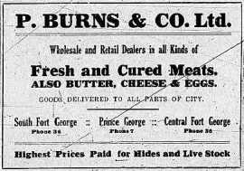 P. Burns & Co. advertisement - May 28, 1915, Prince George Herald