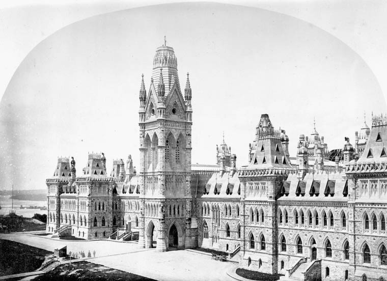 Image of original Centre Block with Victoria Tower.
